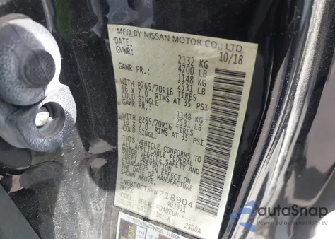 2019 Nissan Frontier Sv-I4 z USA, uszkodzony, nr VIN 1N6BD0CT8KN718904